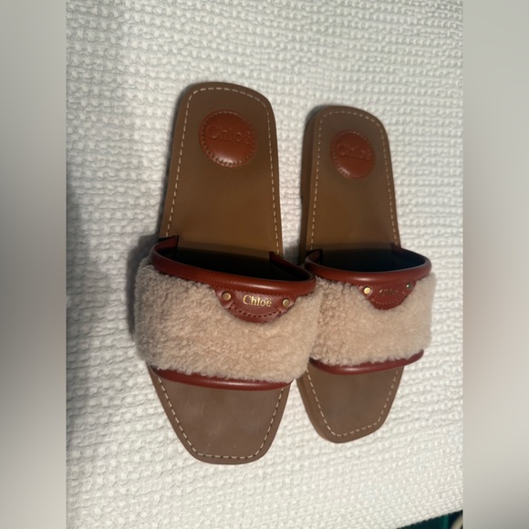Chloe woody shearling slide sandals,All Products : American Fashion Style Bags On Sale